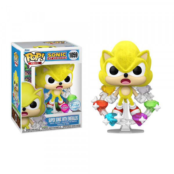 Funko POP! Plus Sonic the Hedgehog: Super Sonic with Emeralds (Flocked) (1059)